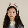 韩国进口女童简约宽边压发箍小女孩气质灯芯绒，复古小学生防滑头箍