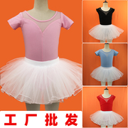 舞蹈服儿童女夏季短袖，中国舞练功服，六一表演纱裙蓬蓬裙加工厂