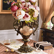 欧式奢华仿真花瓶摆件客厅电视柜餐桌干花插花美式中式复古装