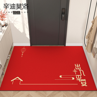 入户门地垫进门门口脚垫可擦洗pvc门垫中式2022玄关红色地毯