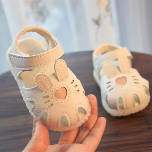 爱心夏季0-1-2岁女宝宝凉鞋女童婴儿，软底学步鞋子公主鞋3小童鞋