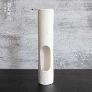 日本进口陶瓷直筒自由花花，器日式花道插花器皿，创意白色花瓶摆件
