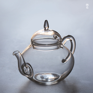 玻璃思亭壶带过滤小号茶壶透明花茶壶泡茶壶耐高温日式家用泡绿茶