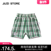 JUZI STORE童装春秋休闲短裤毛圈复古格纹中裤男女童1940544