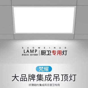 集成吊顶led灯厨房浴室厕所，卫生间吸顶灯面板灯天花嵌入式铝扣板