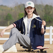 初中学生春秋运动服套装，2023年高中生休闲宽松开衫两件套少女