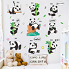 可爱熊猫墙贴儿童房，装饰卡通贴画背景墙面，装饰品贴纸墙纸自粘贴画