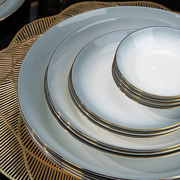 景德镇陶瓷盘子菜盘家用创意网，红深盘骨瓷餐盘碟子，饭盘轻奢高级感