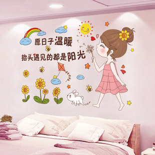 墙贴画墙纸自粘女孩卧室背景墙壁纸墙上装饰墙面贴纸儿童房间布置