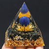 6cm天然水晶球莲花金字塔摆件树脂，包裹碎石办公客厅桌面装饰礼物