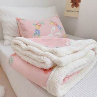 儿童羊羔绒毛毯幼儿园宝宝午睡毯子办公室宿舍小毯子婴儿小学毯子