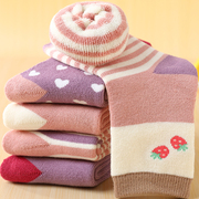 女童儿童冬季袜子加绒加厚保暖纯棉中筒长筒女孩婴儿中大童秋冬天