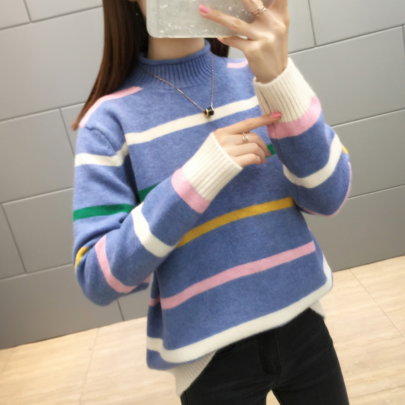sweater Half a Socket have cash less than that is registered in the accounts Easy Versatile fresh student stripe Sweater Autumn and winterin the Women's clothing/Boutique , Sweaters category - from Buy2taobao.com to provide professional Taobao agent buy service
