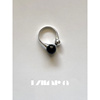 Nior.9S925纯银黑玛瑙球形戒指 冷淡风小众设计开口戒指食指指环