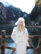 Cjxnh毛呢大衣白色长款外套韩版高级女夹棉加厚双排扣冬保暖百搭