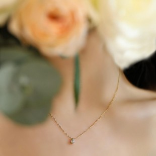 fraischic「音符」原创设计18k黄金钻石项链锁骨链女生日礼物女