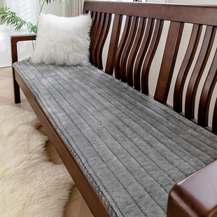 四季通用简约毛绒加厚防滑沙发垫坐垫办公室实木沙发套罩定制