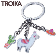 德国TROIKA 创意可爱卡通汽车钥匙扣 生肖羊驼小绵羊女士包包挂件