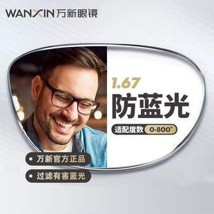 wanxin万新近视眼镜超轻半框商务，眼镜框男防蓝光，眼镜可配度数
