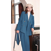 色彩灵感~秋季蓝色女装，通勤套装两件套西装外套+中长款半身裙
