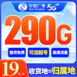 中国广电流量卡电话卡纯流量上网卡无线流量卡5G手机电话卡通用卡