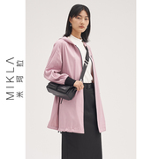 MIKLA紫色短款风衣女防风衣简约时尚米珂拉MBA3CF1531