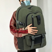 简单大容量背包工具耐磨背包双肩，包男士(包男士，)工地帆布书包耐磨旅行包