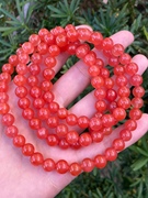 天然樱桃红南红8mm108颗佛珠，颜色红润，漂亮 重80.7g