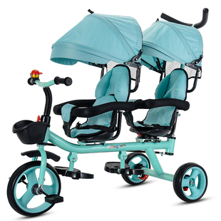 双胞胎儿童婴儿推车三轮车宝宝双人坐脚踏车手推车二胎童车轻便