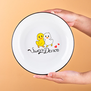 小黄鸭盘子陶瓷卡通碟子可爱儿童碗盘餐具创意个性盘子菜盘家用