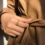18k金无限(金无限)符号，个性女钻石戒指，指环无穷没有边界女性魅力镶嵌珠宝