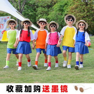 六一儿童舞蹈啦啦操演出服，糖果色套装学生运动会啦啦队开幕式服装