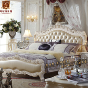 欧式实木床公主床双人床白色别墅雕花卧室高端真皮床婚床主卧床