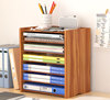 木质文件架办公室桌上a4纸，四层分类资料收纳盒，书桌加厚分层置物架