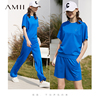 amii卫衣短裤长裤，运动服三件套女士春秋款，2023年宽松休闲套装