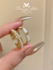 「奶油舒芙蕾」法式宫廷风复古锆石滴油高级感小众设计戒指叠戴女