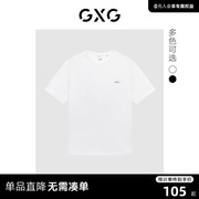 GXG男装 纯棉潮流字母数字印花情侣圆领短袖T恤 2023年春
