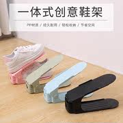可调节简易双层鞋架塑料一体式鞋托架家用省空间客厅鞋子收纳架