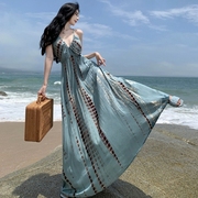 波西米亚长裙吊带连衣裙异域风情复古风沙滩裙子泰国度假长裙夏