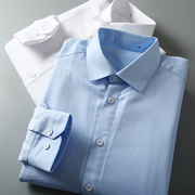 加绒长袖衬衫男士工装上班通勤白衬衫简约大方基础款加厚保暖衬衣