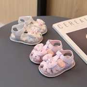 婴儿凉鞋包头1一2岁3小童公主鞋幼儿夏季宝宝，学步鞋女童软底防滑