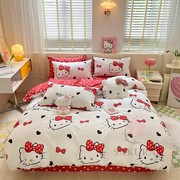 哈喽helloKitty全纯棉床上用品四件套凯蒂kt猫卡通女孩四级通用床