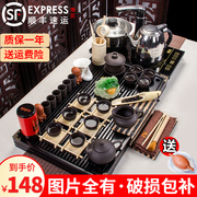 茶具套装组合家用实木茶盘功夫，茶具简约电磁炉，四合一现代中式茶艺