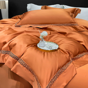 欧式轻奢四件套100支长绒，纯棉纯色床单被套高级感床上用品1.8床笠