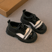 儿童皮鞋2023秋冬男童鞋子女童，豆豆鞋单鞋二棉，加绒棉鞋中大童