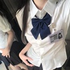 polo领jk制服白色衬衫女夏季学院风少年感穿搭绑带收腰泡泡袖上衣