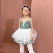 女童舞蹈服短袖练功服，中国舞幼儿吊带，练功服小女孩暗扣开档舞蹈服