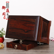 高档独板大红酸枝首饰盒实木质中式复古多层珠宝箱带锁高档红木收