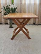 楠竹方桌实木可折叠圆桌简易小户型饭桌家用餐桌桌子棋牌桌麻将桌