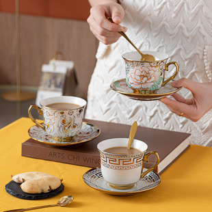 咖啡杯套装欧式小奢华家用骨瓷陶瓷茶杯马克杯现代轻奢 220ml